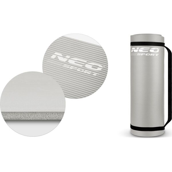 Neo-Sport Mata treningowa NS-922 183 cm x 60 cm x 1 cm szara