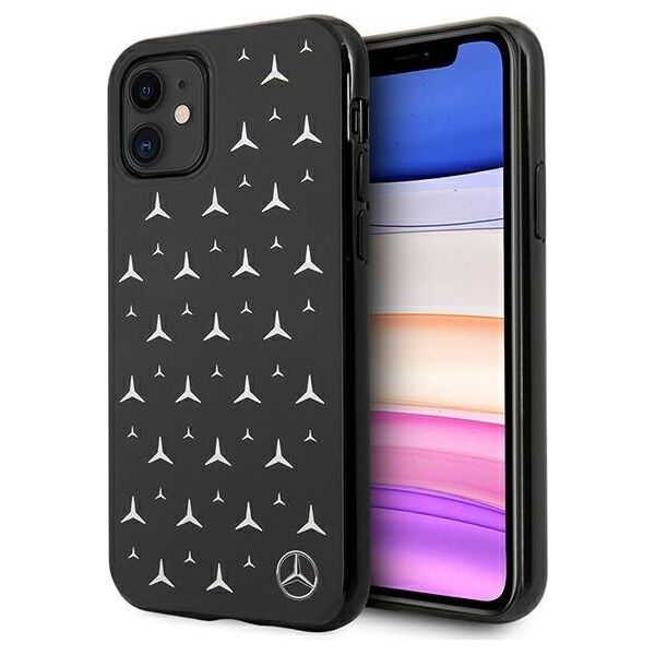 Mercedes Mercedes Mehcn61Espbk Iphone 11 6,1" Czarny/Black Hardcase Silver Stars Pattern