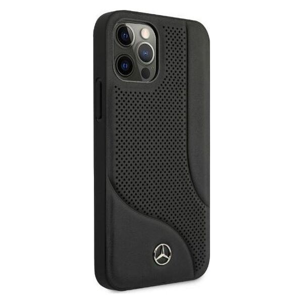 Mercedes Mercedes Mehcp12Lcdobk Iphone 12 Pro Max 6,7" Czarny/Black Hardcase Leather Perforated Area