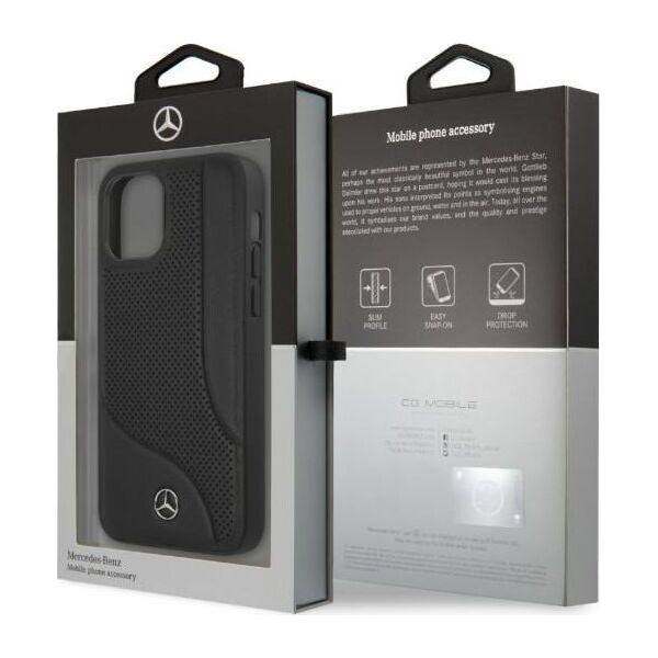 Mercedes Mercedes Mehcp12Lcdobk Iphone 12 Pro Max 6,7" Czarny/Black Hardcase Leather Perforated Area