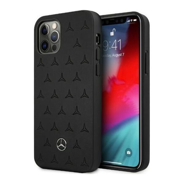 Mercedes Mercedes Mehcp12Lpsqbk Iphone 12 Pro Max 6,7" Czarny/Black Hardcase Leather Stars Pattern