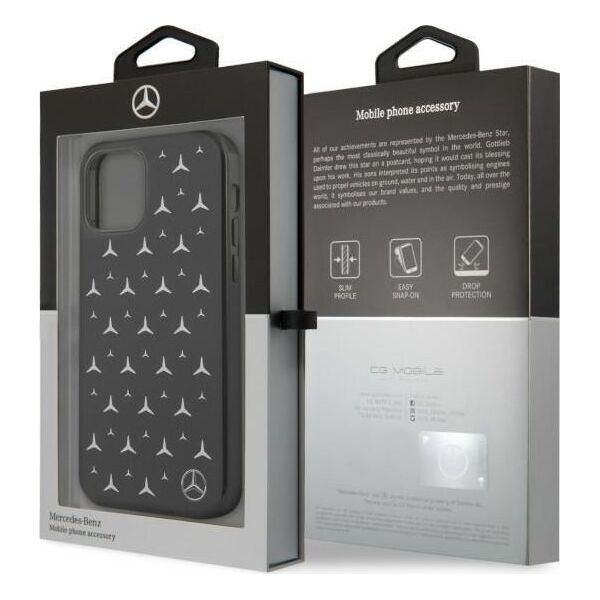 Mercedes Mercedes Mehcp12Mespbk Iphone 12/12 Pro 6,1" Czarny/Black Hardcase Silver Stars Pattern