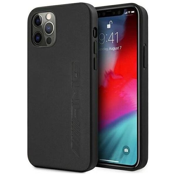 Mercedes AMG AMHCP12LDOLBK iPhone 12 Pro Max 6,7" czarny/black hardcase Leather Hot Stamped