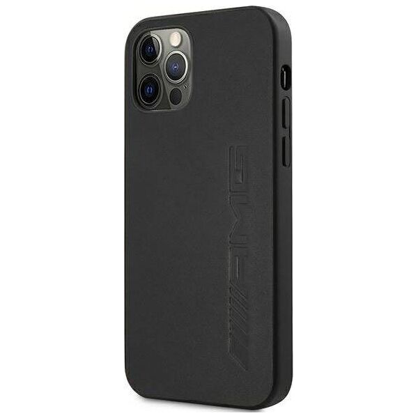 Mercedes AMG AMHCP12LDOLBK iPhone 12 Pro Max 6,7" czarny/black hardcase Leather Hot Stamped