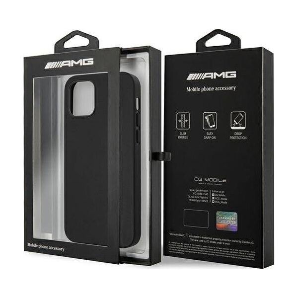 Mercedes AMG AMHCP12LDOLBK iPhone 12 Pro Max 6,7" czarny/black hardcase Leather Hot Stamped