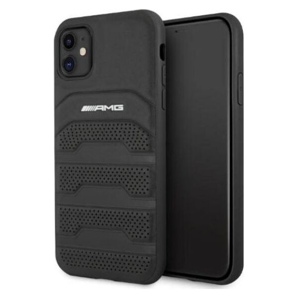 Mercedes AMG AMHCN61GSEBK iPhone 11 6,1" czarny/black hardcase Leather Debossed Lines