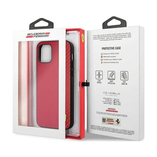 Ferrari Ferrari FESAXHCP12LRE iPhone 12 Pro Max 6,7" czerwony/red hardcase On Track Carbon Stripe