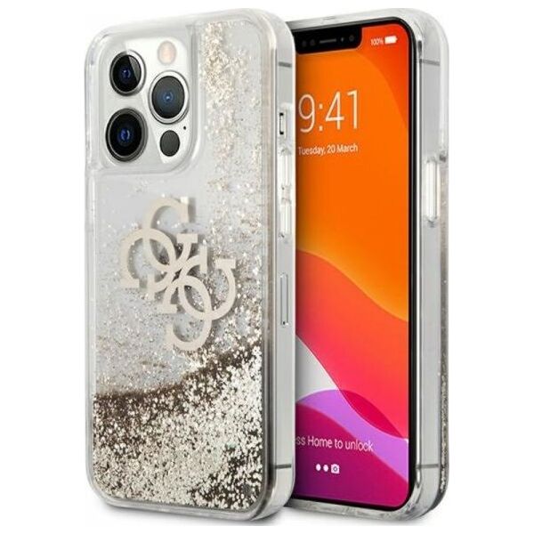 Guess Etui Guess GUHCP13XLG4GGO Apple iPhone 13 Pro Max złoty/gold hardcase 4G Big Liquid Glitter