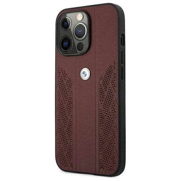 BMW Etui Bmw Bmhcp13Lrsppr Iphone 13 Pro/13 6,1" Czerwony/Red Hardcase Leather Curve Perforate