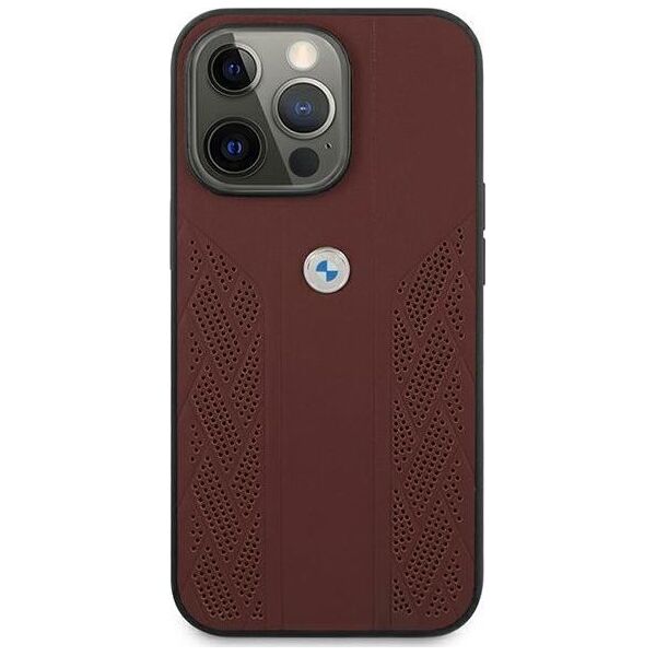 BMW Etui Bmw Bmhcp13Lrsppr Iphone 13 Pro/13 6,1" Czerwony/Red Hardcase Leather Curve Perforate