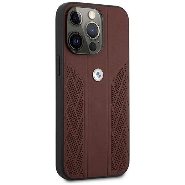 BMW Etui Bmw Bmhcp13Lrsppr Iphone 13 Pro/13 6,1" Czerwony/Red Hardcase Leather Curve Perforate