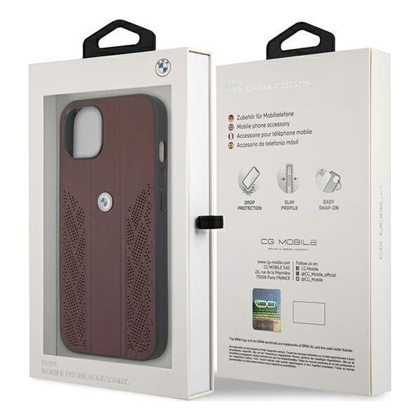 BMW Etui Bmw Bmhcp13Srsppr Iphone 13 Mini 5,4" Czerwony/Red Hardcase Leather Curve Perforate