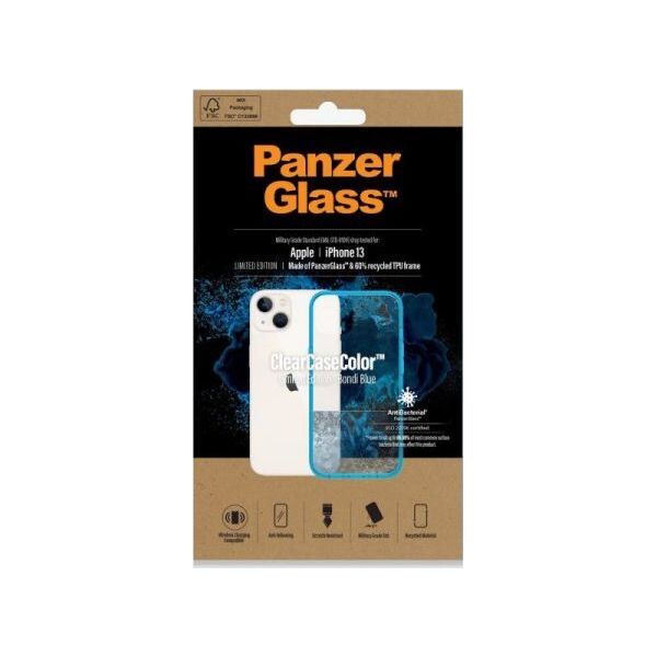 PanzerGlass PanzerGlass ClearCase iPhone 13 6.1" Antibacterial Military grade Bondi Blue 0331