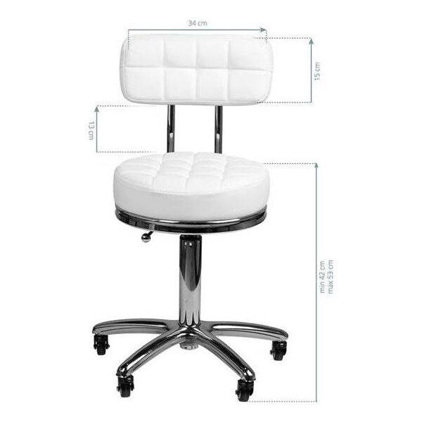Activeshop Taboret kosmetyczny AM-877 biały universal