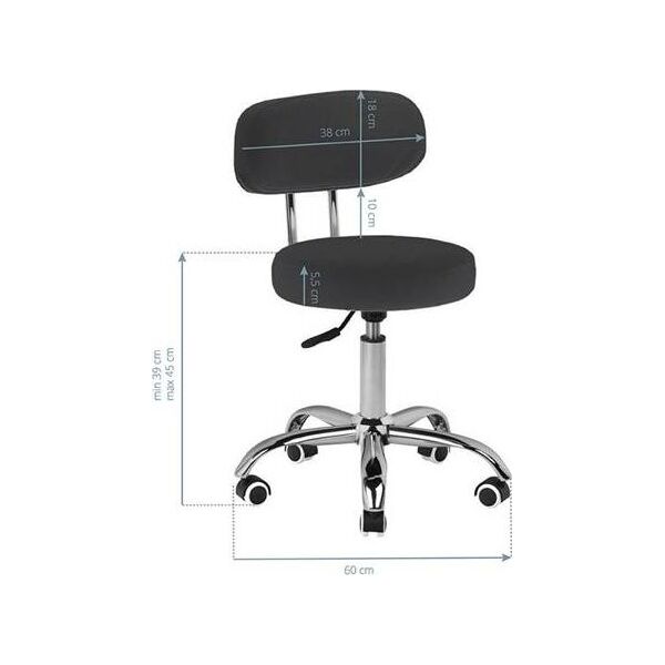 Activeshop Taboret kosmetyczny do pedicure A-007 czarny universal