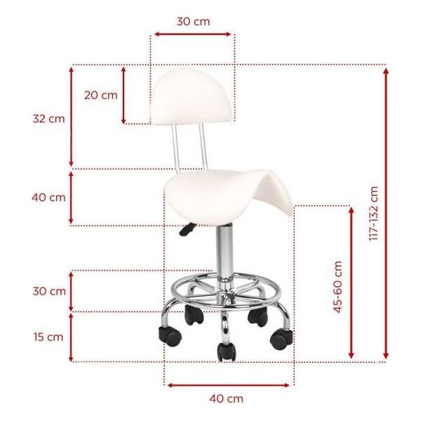 Activeshop Taboret kosmetyczny 6001 biały universal