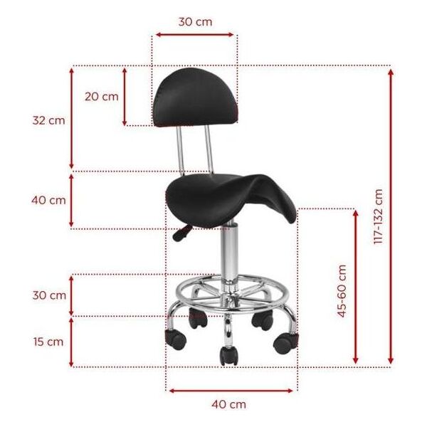 Activeshop Taboret kosmetyczny 6001 czarny universal