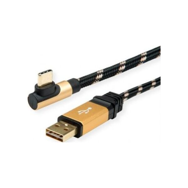Kabel USB Roline USB-A - USB-C 1.8 m Czarny (11.02.9061)