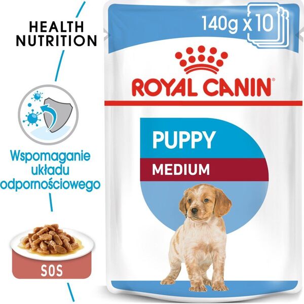Royal Canin Karma SHN Medium Puppy w sosie 10x140g