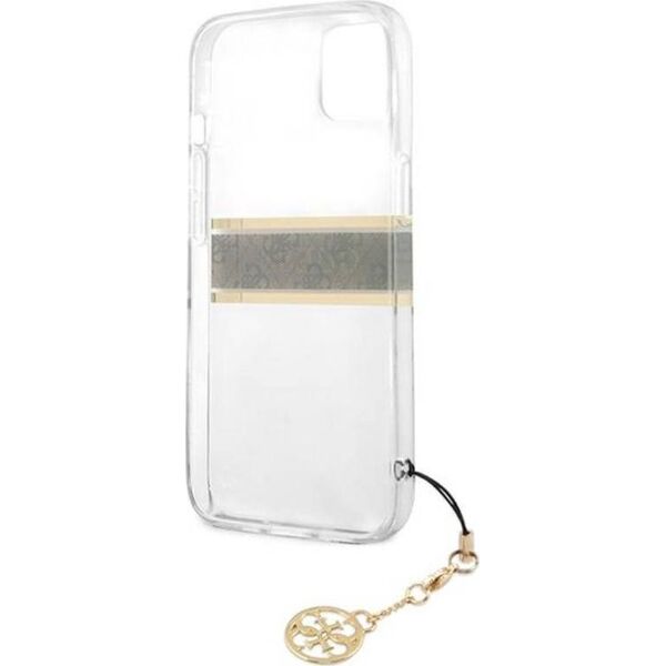 Guess Etui Guess GUHCP13SKB4GBR Apple iPhone 13 mini Transparent hardcase 4G Brown Strap Charm