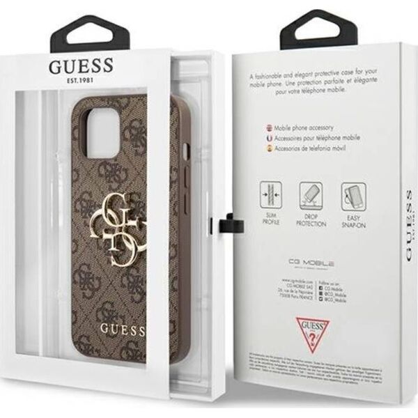 Guess Etui Guess GUHCP13M4GMGBR Apple iPhone 13 brązowy/brown hardcase 4G Big Metal Logo