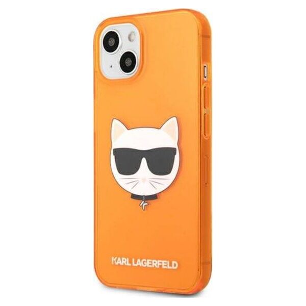 Karl Lagerfeld Etui Karl Lagerfeld KLHCP13SCHTRO Apple iPhone 13 mini pomarańczowy/orange hardcase Glitter Choupette Fluo