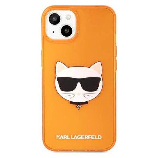 Karl Lagerfeld Etui Karl Lagerfeld KLHCP13SCHTRO Apple iPhone 13 mini pomarańczowy/orange hardcase Glitter Choupette Fluo