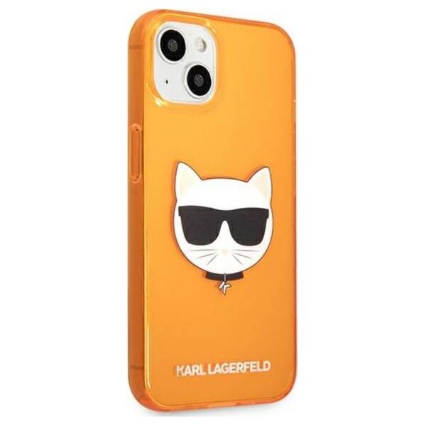 Karl Lagerfeld Etui Karl Lagerfeld KLHCP13SCHTRO Apple iPhone 13 mini pomarańczowy/orange hardcase Glitter Choupette Fluo