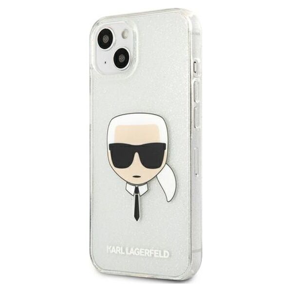 Karl Lagerfeld Etui Karl Lagerfeld KLHCP13SKHTUGLS Apple iPhone 13 mini srebrny/silver hardcase Glitter Karl`s Head