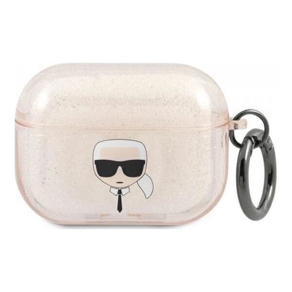 Karl Lagerfeld Etui ochronne Head Glitter do Airpods Pro złote