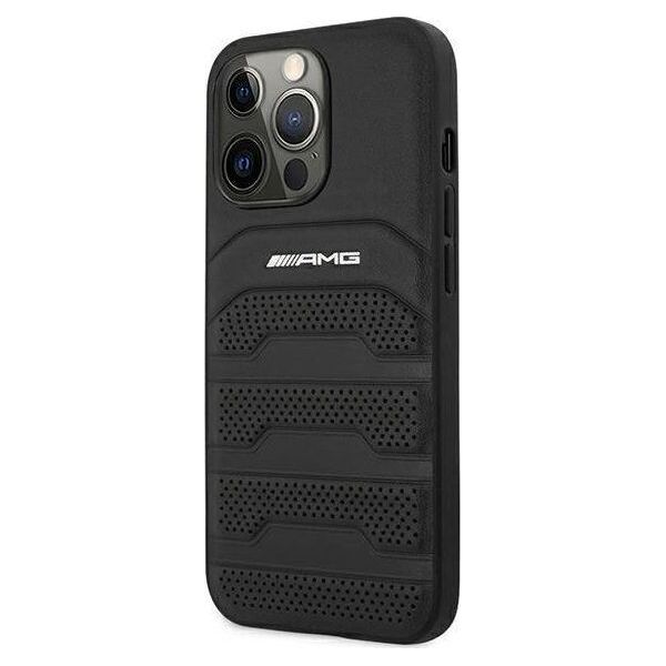 Mercedes Etui Mercedes AMG AMHCP13LGSEBK Apple iPhone 13 Pro czarny/black hardcase Leather Debossed Lines