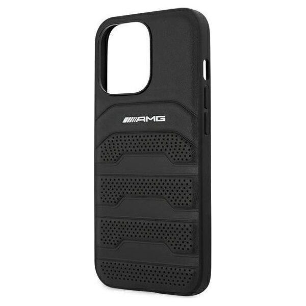 Mercedes Etui Mercedes AMG AMHCP13LGSEBK Apple iPhone 13 Pro czarny/black hardcase Leather Debossed Lines
