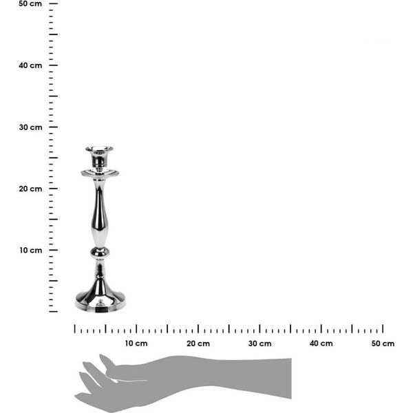 Art-Pol Świecznik srebrny aluminium 27 cm