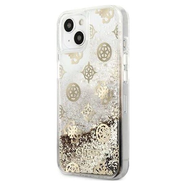 Guess Guess GUHCP13SLGPEGO iPhone 13 mini 5,4" złoty/gold hardcase Peony Liquid Glitter