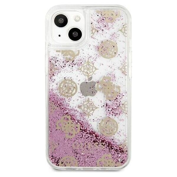 Guess Guess GUHCP13SLGPEPI iPhone 13 mini 5,4" różowy/pink hardcase Peony Liquid Glitter