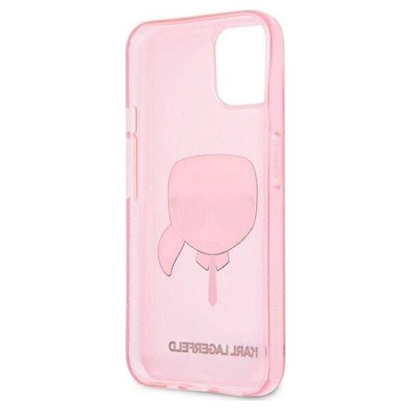 Karl Lagerfeld Karl Lagerfeld KLHCP13SKHTUGLP iPhone 13 mini 5,4" różowy/pink hardcase Glitter Karl`s Head