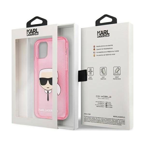 Karl Lagerfeld Karl Lagerfeld KLHCP13SKHTUGLP iPhone 13 mini 5,4" różowy/pink hardcase Glitter Karl`s Head