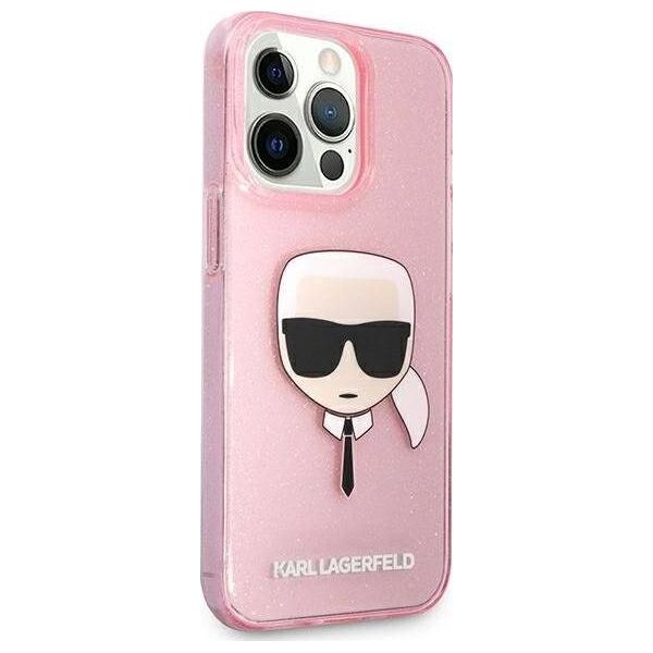 Karl Lagerfeld Karl Lagerfeld KLHCP13XKHTUGLP iPhone 13 Pro Max 6,7" różowy/pink hardcase Glitter Karl`s Head
