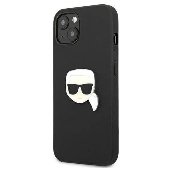 Karl Lagerfeld Karl Lagerfeld KLHCP13SPKMK iPhone 13 mini 5,4" czarny/black hardcase Leather Ikonik Karl`s Head Metal