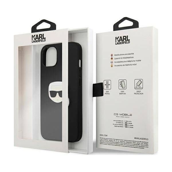 Karl Lagerfeld Karl Lagerfeld KLHCP13SPKMK iPhone 13 mini 5,4" czarny/black hardcase Leather Ikonik Karl`s Head Metal