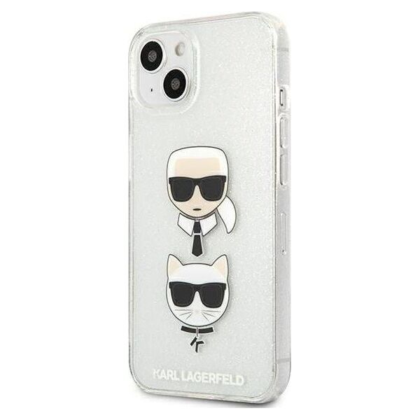 Karl Lagerfeld Karl Lagerfeld KLHCP13SKCTUGLS iPhone 13 mini 5,4" srebrny/silver hardcase Glitter Karl`s & Choupette