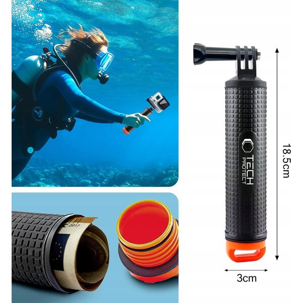 TECH-PROTECT GA100 FLOAT HAND GRIP GOPRO / DJI BLACK