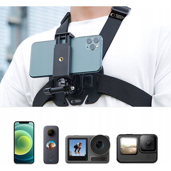TECH-PROTECT GA100 CHEST MOUNT GOPRO / DJI BLACK