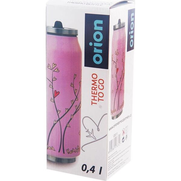 Orion Kubek termiczny termos bidon drzewo z sercami różowy PUSZKA 400 ml