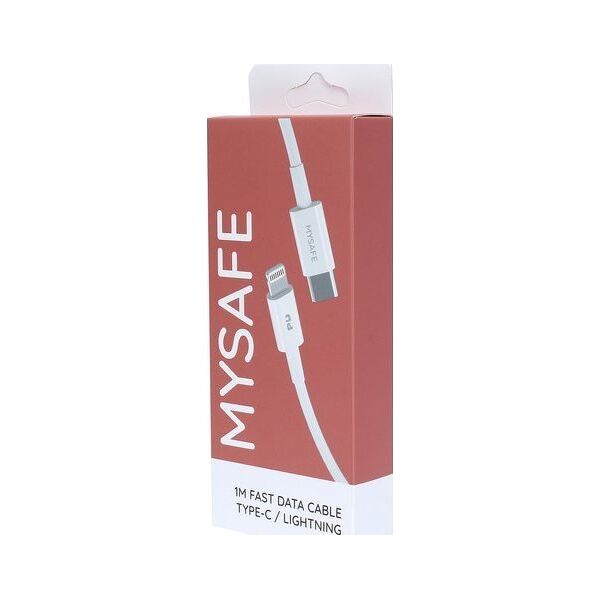 Kabel USB Mysafe USB-C - Lightning 1 m Biały (5904208500810)