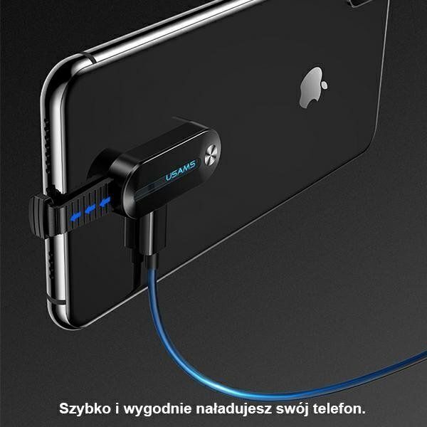 Adapter USB Usams AU10 Lightning - Jack 3.5mm + Lightning Czarny  (US-SJ358)