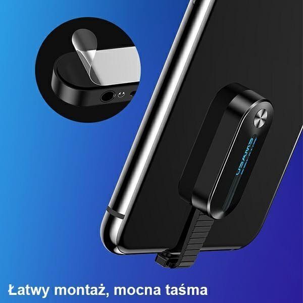 Adapter USB Usams AU10 Lightning - Jack 3.5mm + Lightning Czarny  (US-SJ358)
