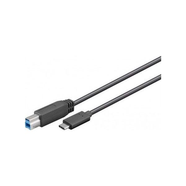 Kabel USB Goobay USB-B - USB-C 1 m Czarny (67986)