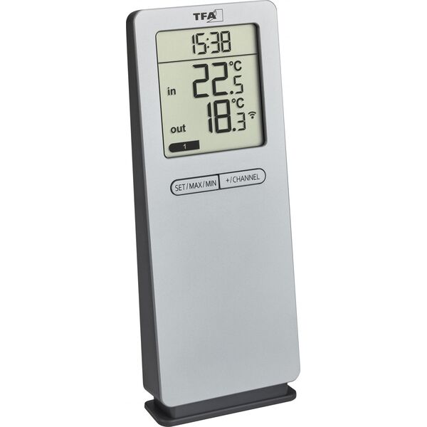 TFA TFA 30.3071.54 silver LOGO 2.0 RC Thermometer