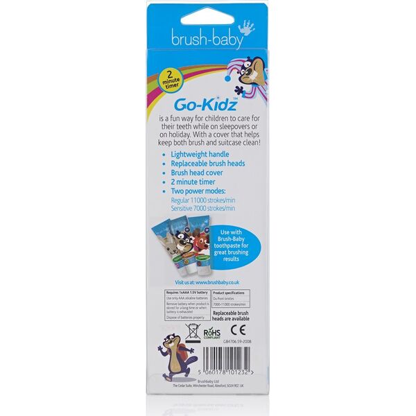 Szczoteczka Brush-baby Go-KIDZ Electric Travel Zielona